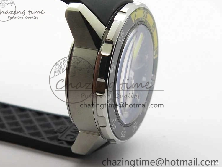 MIROTIME 0216 Aquatimer Chrono IW376702 SS BLS 1:1 Best Edition Black Dial on Black Rubber Strap A WellDesigned 7105